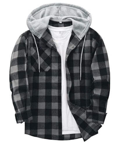 ZITY Herre Skjorte Flannel Hoodie Casual Langærmet