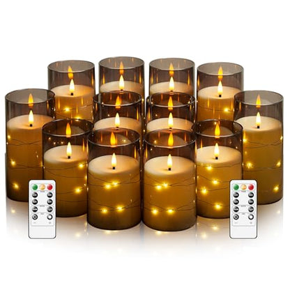 Flammefri LED Stearinlys med Timer og Lyskæde 5 Stk.