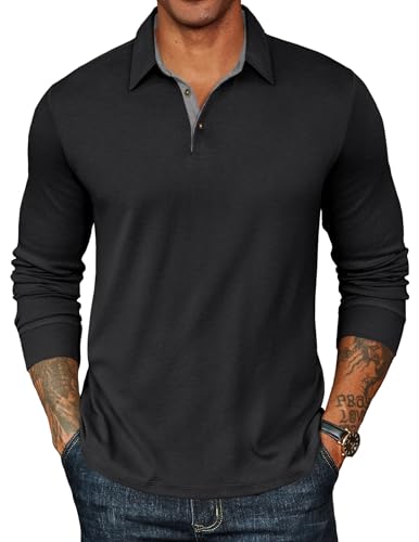COOFANDY Herre Poloshirt Klassisk Langærmet Ztj010131