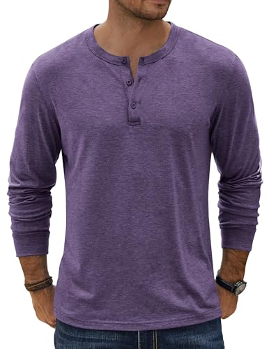 COOFANDY Herre T-shirt Henley Langærmet Ztj009590