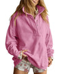 Oversized Henley Pullover Sweatshirt til Kvinder GA-0521