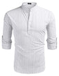 COOFANDY Herre Henley T-Shirt Langærmet Bomuld Hør ZSJ007181