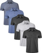 TELALEO Herre Poloshirt Kortærmet Golf Performance 5-Pak