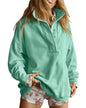 Oversized Henley Pullover Sweatshirt til Kvinder GA-0521