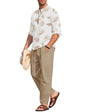 COOFANDY Herre Bomuldssæt Skjorte Bukser Langærmet