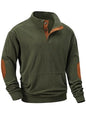 JMIERR Herre Sweatshirt Fløjl Quarter Button Pullover