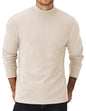 COOFANDY Herre Striktrøje Mock Neck Ribstrikket Pullover