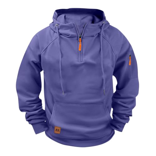 fnnxeal Herre Hættetrøje Quarter Zip Fleece Pullover