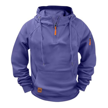 fnnxeal Herre Hættetrøje Quarter Zip Fleece Pullover