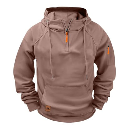 fnnxeal Herre Hættetrøje Quarter Zip Fleece Pullover
