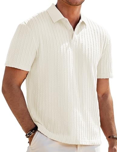 Herre Poloshirt Kortærmet Tekstureret Casual