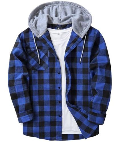ZITY Herre Skjorte Flannel Hoodie Casual Langærmet