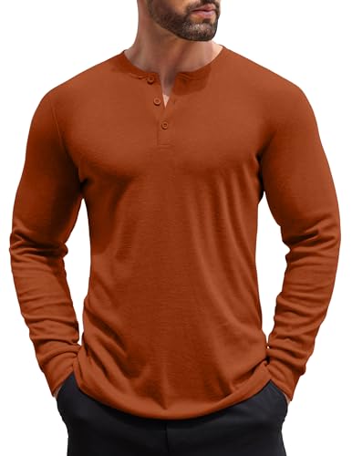 COOFANDY Herre Henley Skjorte Langærmet Ztj009440