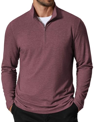 COOFANDY Herre Sweatshirt Quarter Zip Mock Neck