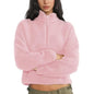 Dame Fleece Pullover Lynlås Varm Sherpa