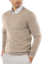 COOFANDY Herre Striktrøje Crew Neck Langærmet Slim Fit