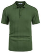 COOFANDY Herre Poloshirt Strik Ribbet Kortærmet Av007569