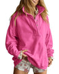 Oversized Henley Pullover Sweatshirt til Kvinder GA-0521