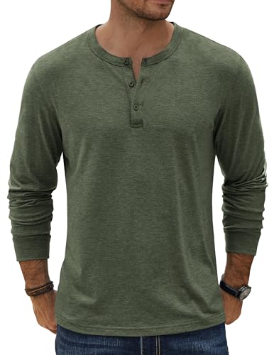 COOFANDY Herre T-shirt Henley Langærmet Ztj009590