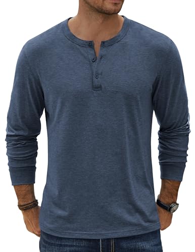 COOFANDY Herre T-shirt Henley Langærmet Ztj009590