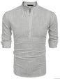 COOFANDY Herre Henley T-Shirt Langærmet Bomuld Hør ZSJ007181