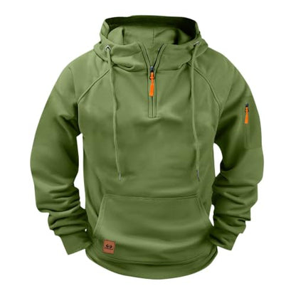 fnnxeal Herre Hættetrøje Quarter Zip Fleece Pullover