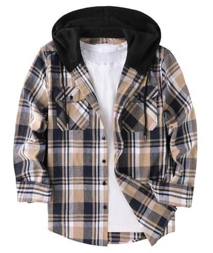 ZITY Herre Skjorte Flannel Hoodie Casual Langærmet