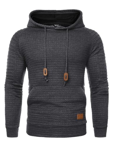 COOFANDY Herre Hættetrøje Pullover Vaffelstrik Casual