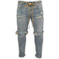 Maiyifu-GJ Herre Jeans Moto Biker Slim Fit Boyfriend