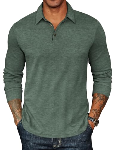 COOFANDY Herre Poloshirt Langærmet Klassisk Ztj010131