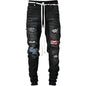Maiyifu-GJ Herre Jeans Moto Biker Slim Fit Boyfriend