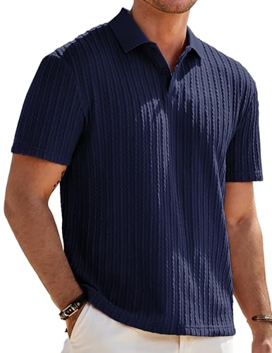 Herre Poloshirt Kortærmet Tekstureret Casual
