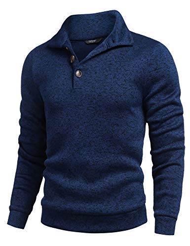 COOFANDY Herre Striktrøje Fleece Pullover Langærmet