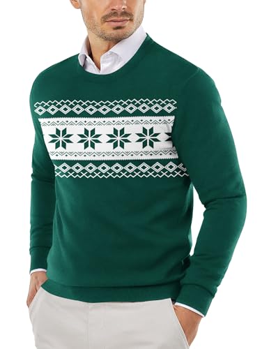 COOFANDY Herre Striktrøje Crew Neck Langærmet Slim Fit