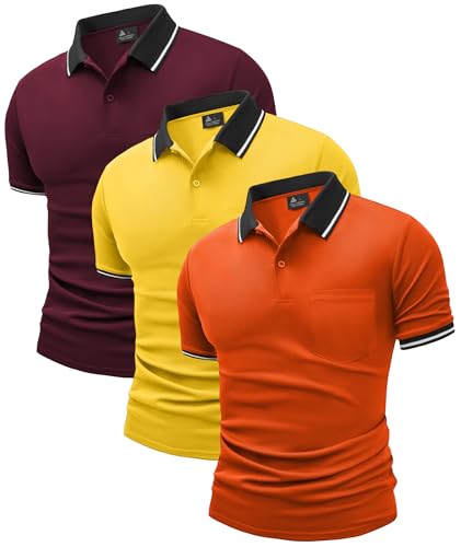 Herre Polo T-shirt Kortærmet Med Lomme 3-pak