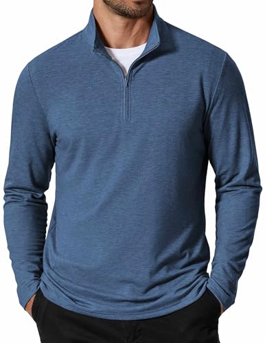 COOFANDY Herre Sweatshirt Quarter Zip Mock Neck
