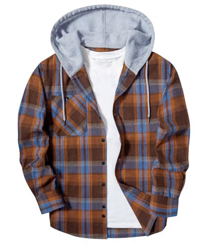 ZITY Herre Skjorte Flannel Hoodie Casual Langærmet