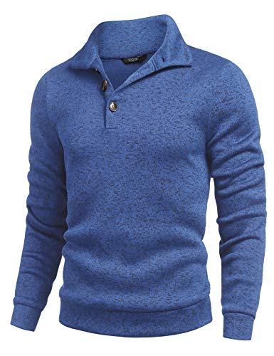 COOFANDY Herre Striktrøje Fleece Pullover Langærmet