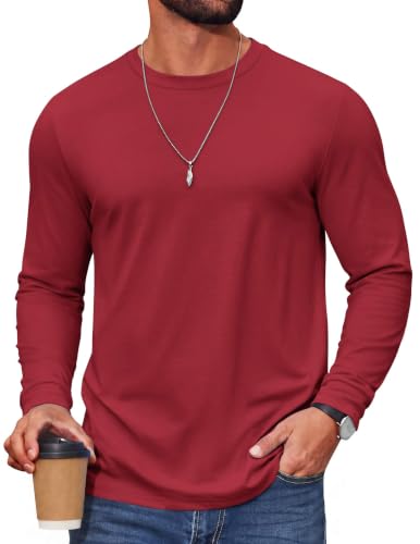 COOFANDY Herre T-Shirt Langærmet Casual Crew Neck Cxj010852