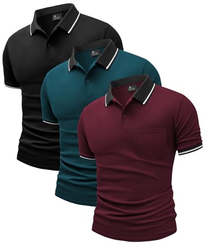 Herre Polo T-shirt Kortærmet Med Lomme 3-pak