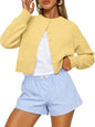 Trendy Queen Cropped Cardigan Trøje til Kvinder Trd688