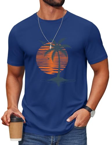 COOFANDY Herre T-Shirt Crew Neck Kortærmet Cxj010453