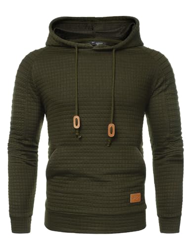 COOFANDY Herre Hættetrøje Pullover Vaffelstrik Casual
