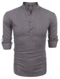COOFANDY Herre Henley T-Shirt Langærmet Bomuld Hør ZSJ007181