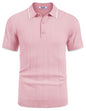 COOFANDY Herre Poloshirt Strik Ribbet Kortærmet Av007569