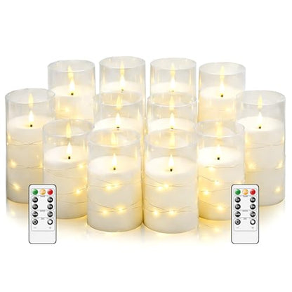 Flammefri LED Stearinlys med Timer og Lyskæde 5 Stk.