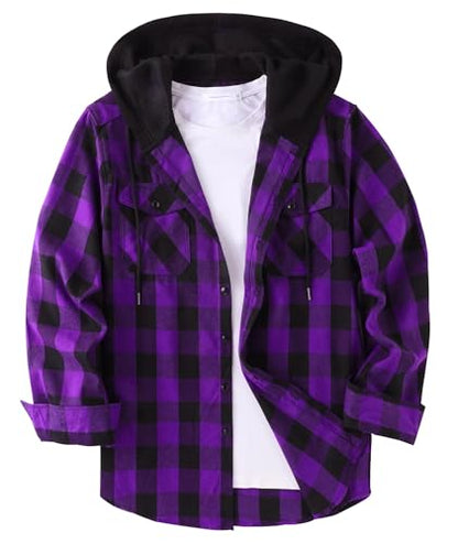 ZITY Herre Skjorte Flannel Hoodie Casual Langærmet