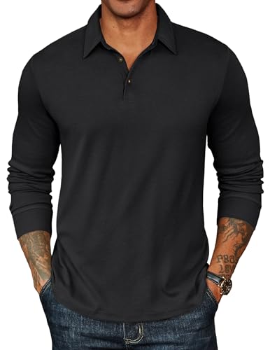 COOFANDY Herre Poloshirt Langærmet Klassisk Ztj010131
