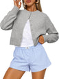 Trendy Queen Cropped Cardigan Trøje til Kvinder Trd688