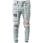 Maiyifu-GJ Herre Jeans Moto Biker Slim Fit Boyfriend